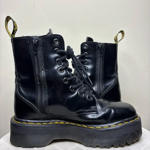 Dr. Martens Jadon Platform Black Smooth Leather Boot Women's Size 6 - Picture 5 of 11